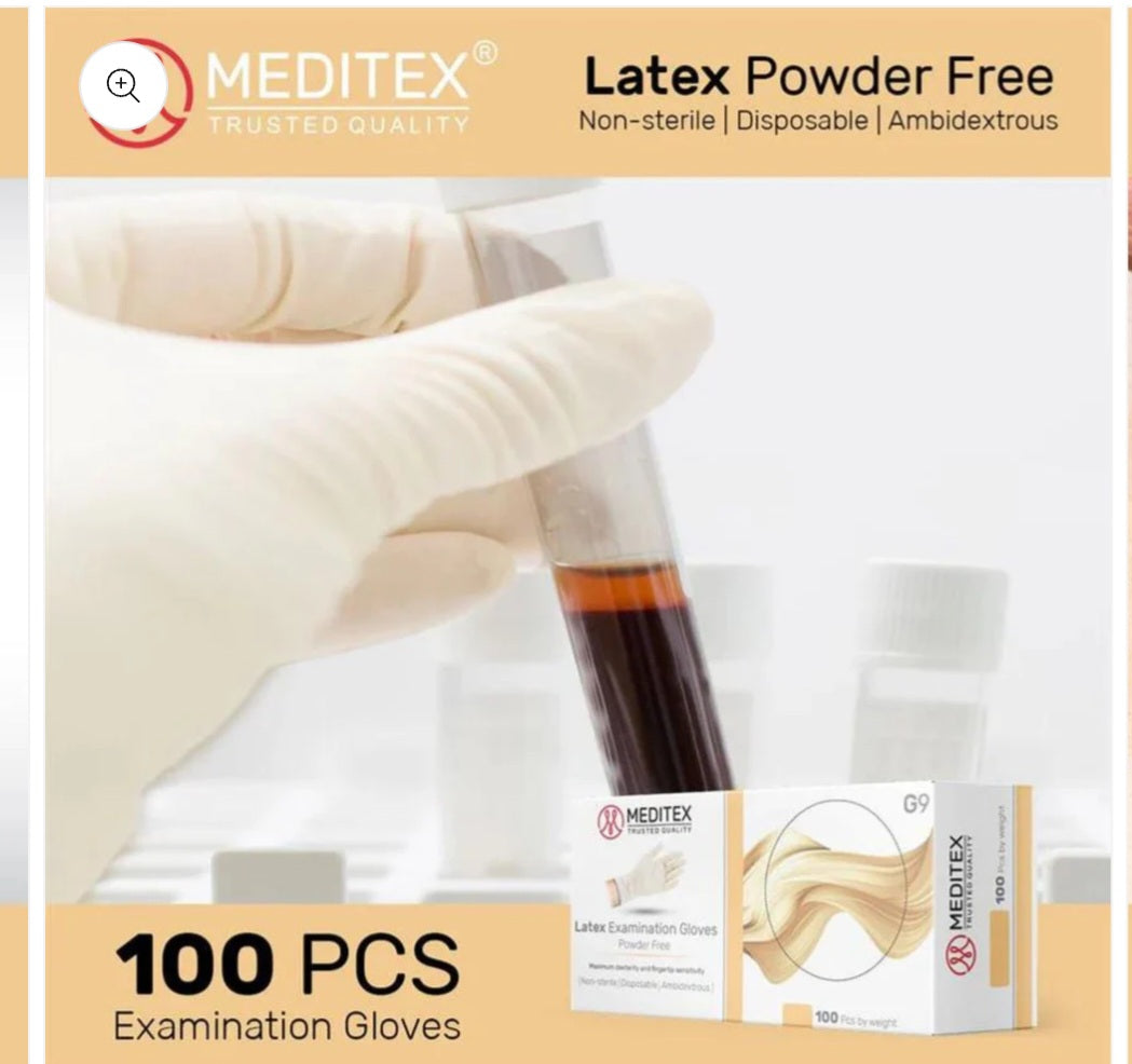 E. Latex Gloves- Black and White 5mil