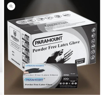 E. Latex Gloves- Black and White 5mil