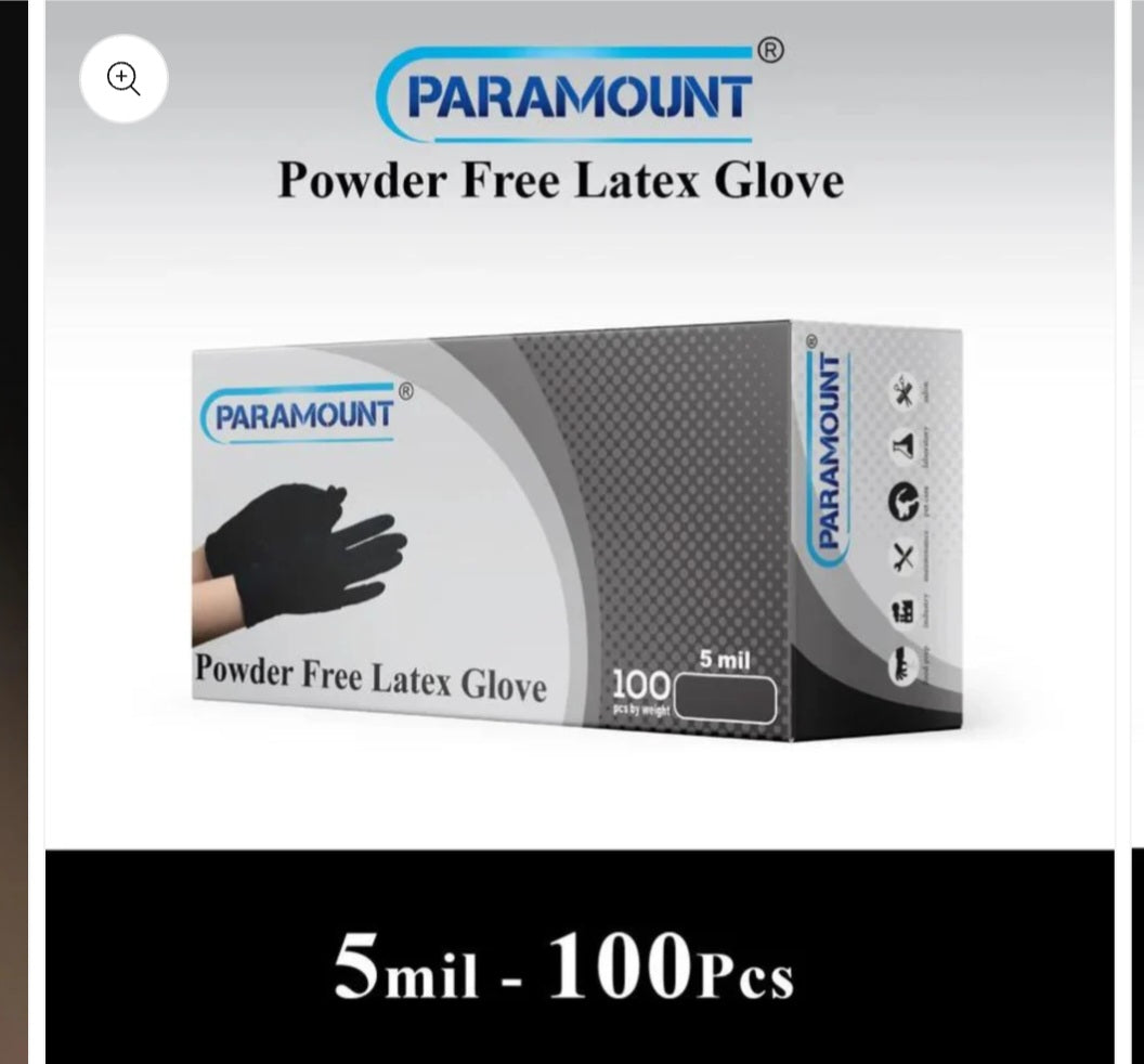 E. Latex Gloves- Black and White 5mil