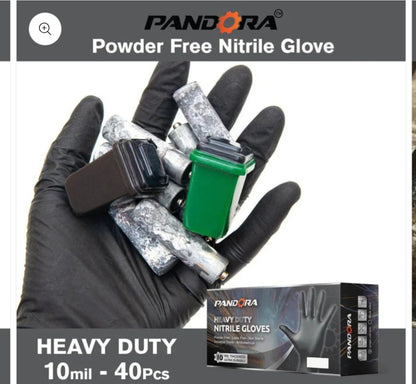 D. Nitrile Gloves-Black 10mil Heavy Duty