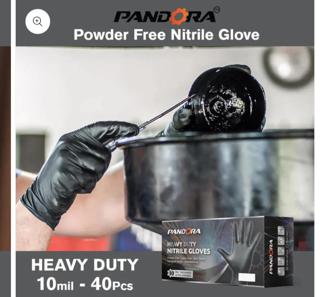 D. Nitrile Gloves-Black 10mil Heavy Duty