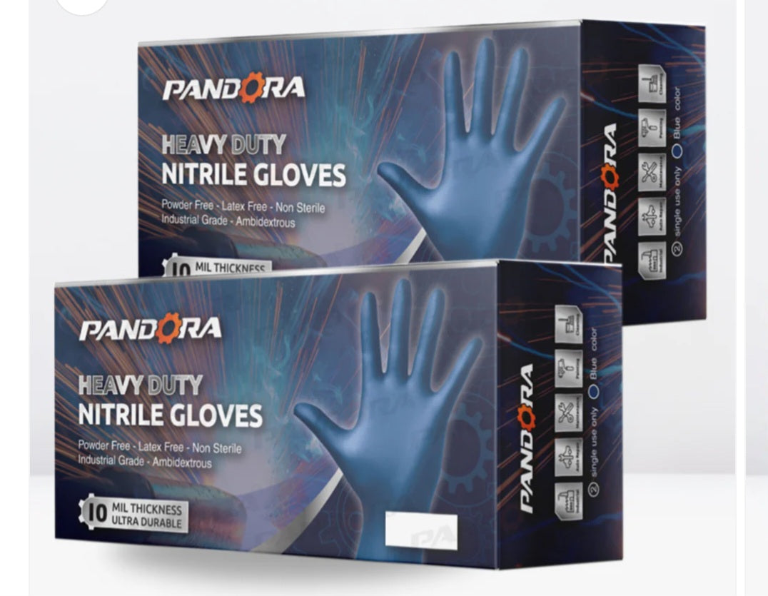 D. Nitrile Gloves-Black 10mil Heavy Duty