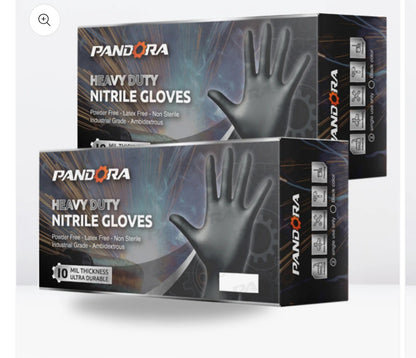 D. Nitrile Gloves-Black 10mil Heavy Duty